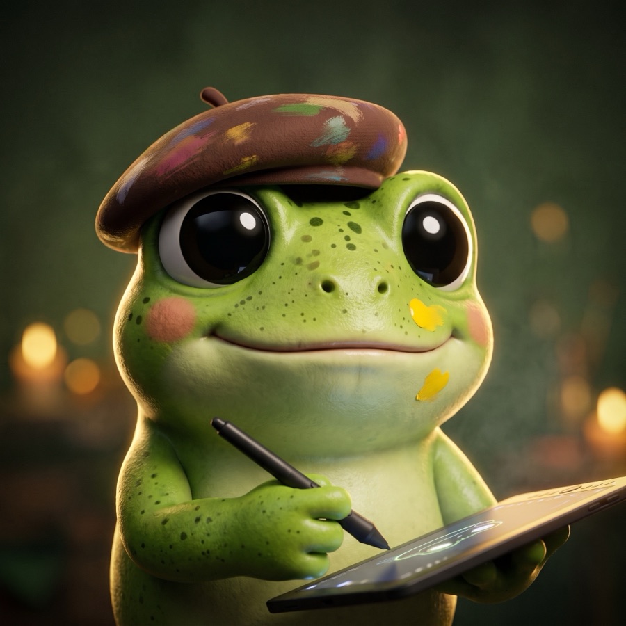 The Solo Frogs frog as the art team